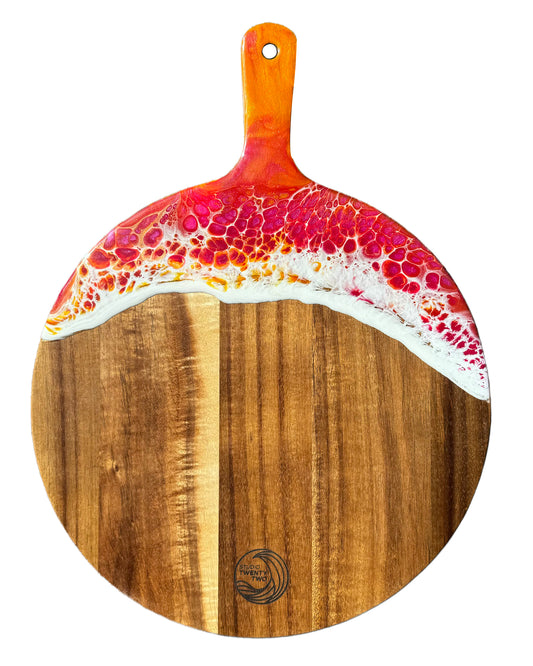 Pink & Orange Ocean Circular Serving Board