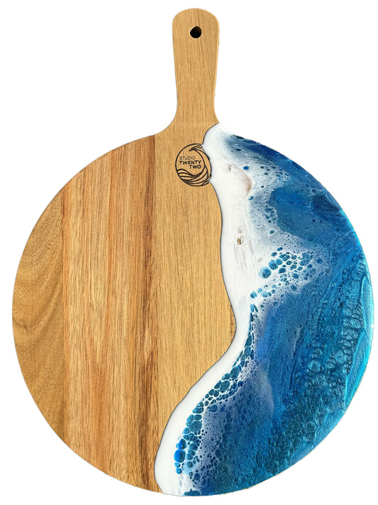 Blue Resin Circular Serving Board